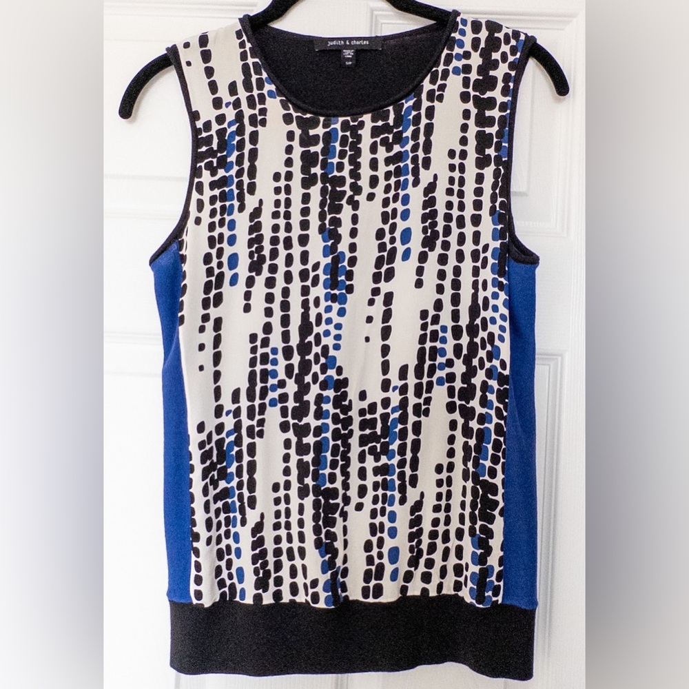 JUDITH & CHARLES SILK AND CASHMERE SLEEVELESS TOP